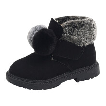 Girls' Winter Snow Boots Thick Sole Solid Color with Zipper