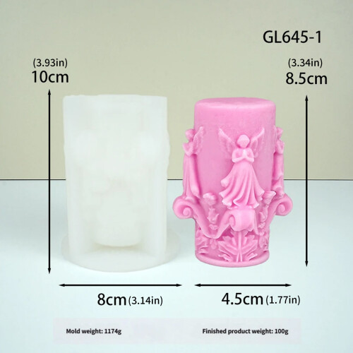 Moule de bougie en Silicone, cylindre d'ange, résistant à la 2