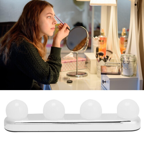 4-LED Vanity Mirror Light Battery-Powered Suction Cup Lamp 1