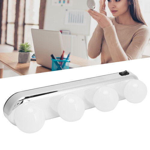 4-LED Vanity Mirror Light Battery-Powered Suction Cup Lamp 2