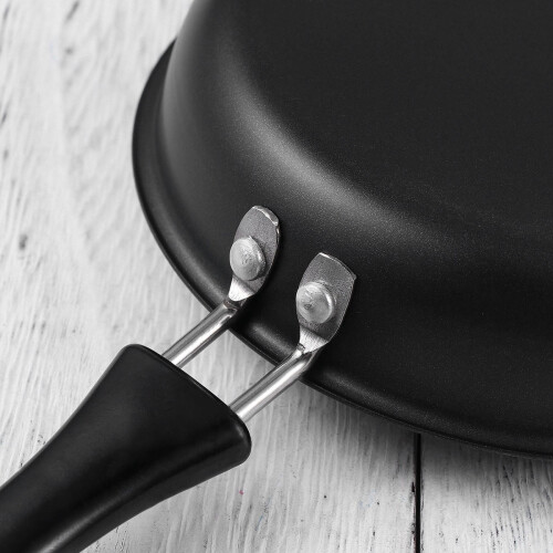 Nonstick Cast Iron Frying Pan with Lid 12 cm Black 1