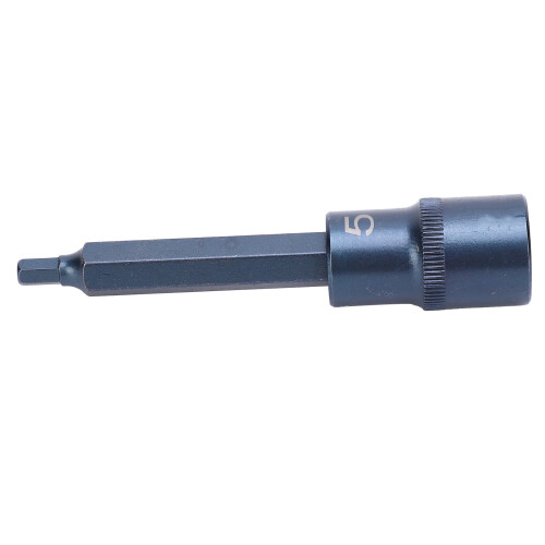 Hex Screwdriver Bit 1/2in Square Socket S2 Alloy Steel H5 2