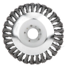 Moss Rust Removal Steel Wire Trimmer Head Round Steel Brush Cutter Replacement for Garden Walkways Patios Stone Surfaces Built-In Fixing Plate Long