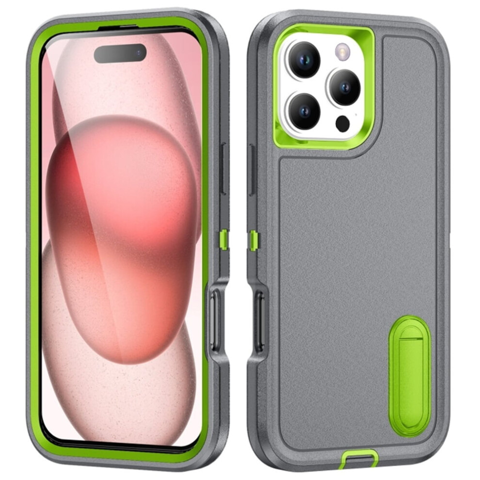 Iphone 16 Pro Case – Shockproof, Dustproof, Drop-Proof, Military-Grade Rugged Cover With Built-In Kickstand, Grey 9009879196716
