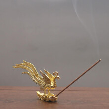 Antique Gold Phoenix Incense Burner Zinc Alloy Aromatherapy Home Decor