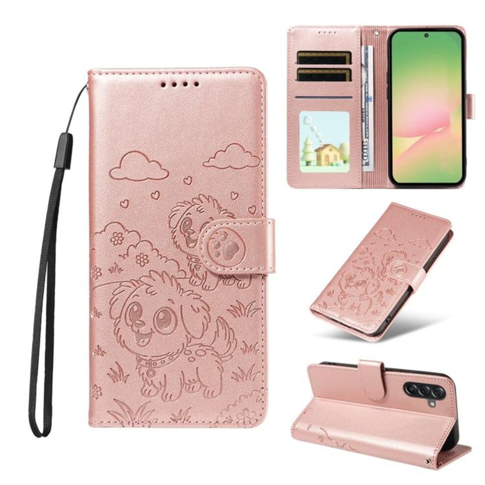 Leather Flip Case For Samsung Galaxy A36 5G Â Rfid Wallet, Magnetic Clasp, Lanyard & Stand Pink 9009879197379