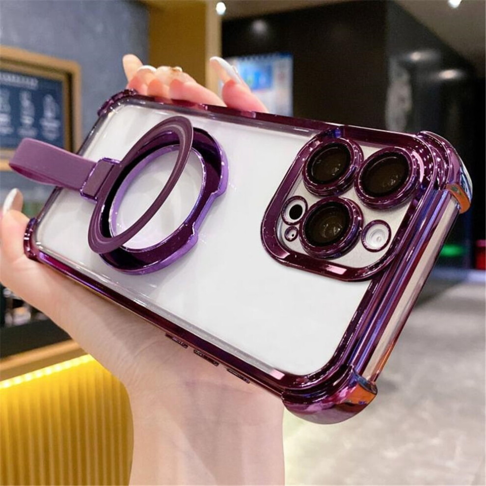 Iphone 14 Pro Case Transparent Magsafe Crystal Back Purple 919886086933
