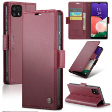 CaseMe Leather Wallet Case for compatible with Samsung Galaxy A22 5G – RFID Blocking, Magnetic Clasp, Kickstand, Card Holder