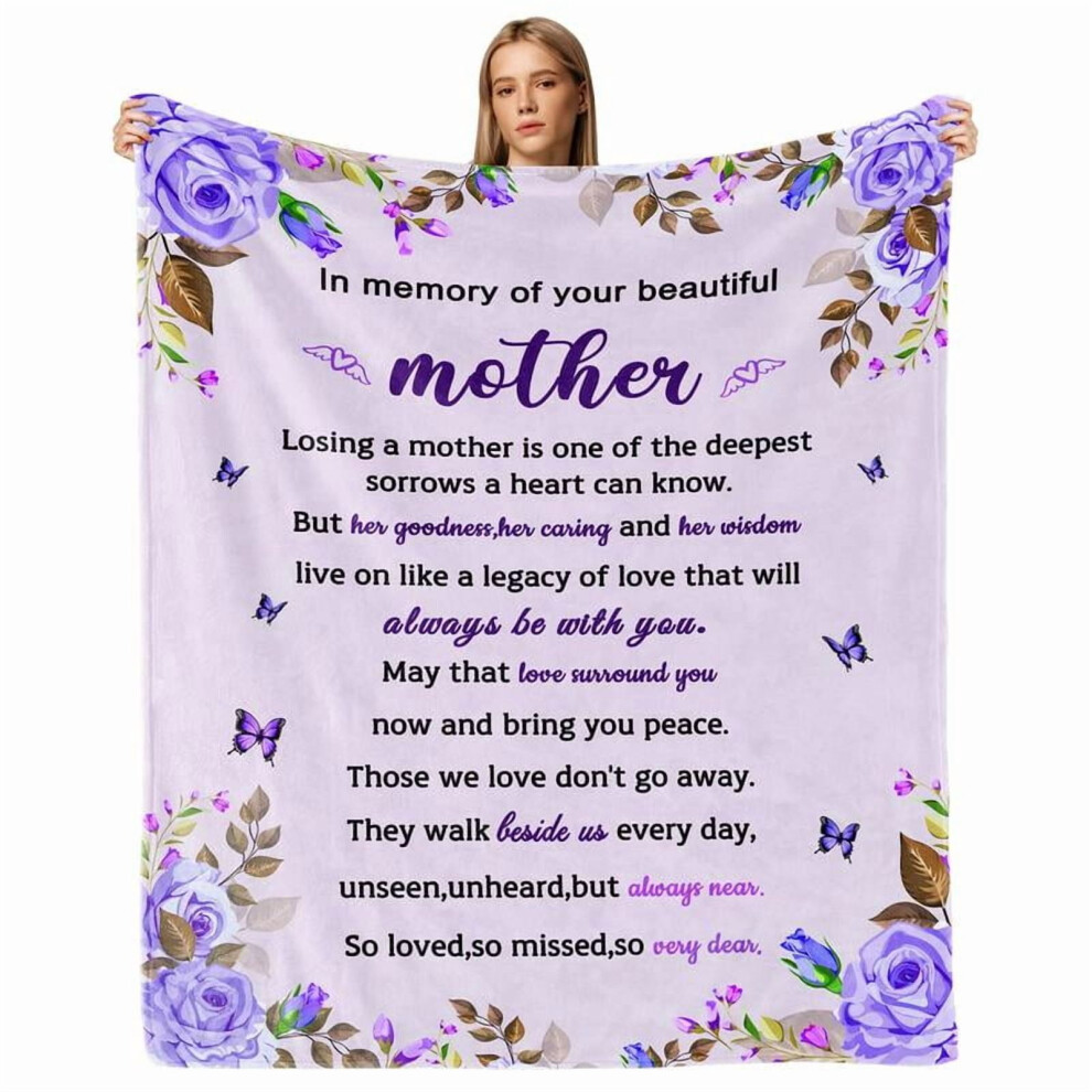Soft Flannel Memorial Blanket (50x60") – Sympathy Gift for Loss of Mom, Dad, Grandma, Grandpa, Sister – Compatible with grief support