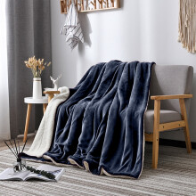 Fleece Blanket Navy Blue Plush Cozy Throw 50x60 inches