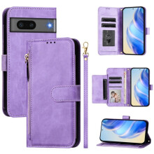 For Google Pixel 7 6.3-inch Wallet Case for Women Men Multi-Card Slots Zipper Wallet Leather Phone Case,Red,For Google Pixel 7