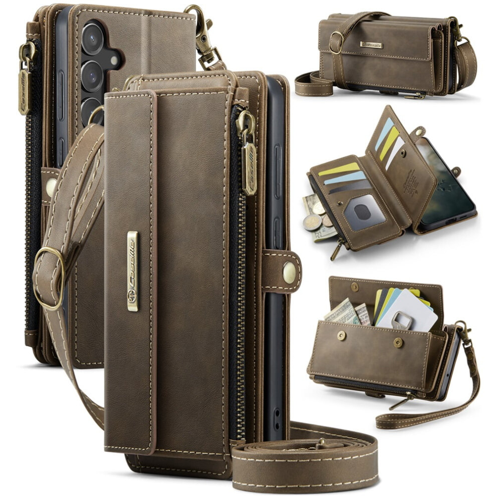 Caseme Wallet Case For Samsung Galaxy S23 Fe 5G Â Rfid Blocking Pu Leather Flip Cover With Kickstand, Wrist Strap & Card Slots 9482828641497