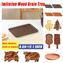 Plateau de rangement en plastique imitation bois empilable