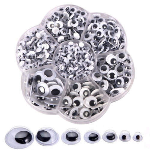 Εύχρηστα είδη χειροτεχνίας Googly Eyes, πλαστικό, αυτοκόλλητες πλάτες, κατάλληλο για