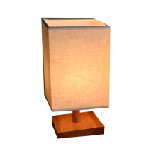 Lampada da tavolo in stile hotel - Base in legno con lampadine LED a risparmio energetico e luce soffusa non abbagliante per soggiorno, studio e