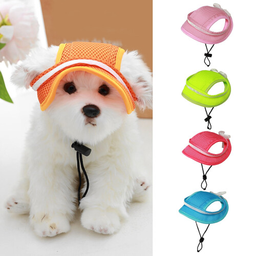 Pet Sun Hat Polyester Mesh Wide Brim Soft Outdoor Cap