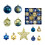Christmas Ornaments Set Blue Silver 45 Pieces 2