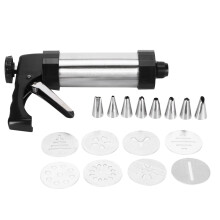 Kit de pistola de prensado de galletas de acero inoxidable Spritz Cookie Maker con juegos de pistolas para decorar galletas y pasteles, filtros de
