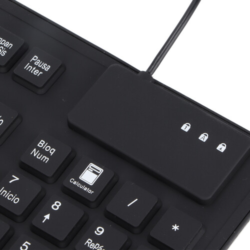 USB Wired Silicone Keyboard 108 Keys Spanish Waterproof Portable Foldable Quiet 1