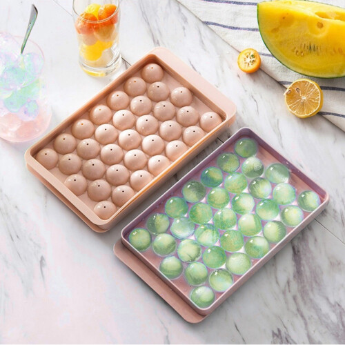 2Pcs 33-Grid Ice Cube Mold Pink ABS DIY Ice Ball Maker Kitchen Bar Accessories 1