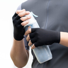 Halbfinger-Radfahrhandschuhe für Männer und Frauen, stoßdämpfend, atmungsaktiv, schwarz, L