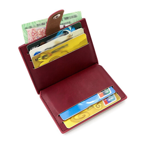 Πορτοφόλι για άνδρες και γυναίκες με RFID Blocking Slim Bifold PU Δερμάτινη τσέπη μπροστά, 2