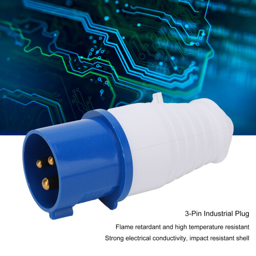 2Pcs Industrial Power Plug 3Pin SinglePhase ExplosionProof Waterproof 16A 220V 2