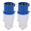 2Pcs Industrial Power Plug 3Pin SinglePhase ExplosionProof Waterproof 16A 220V 15