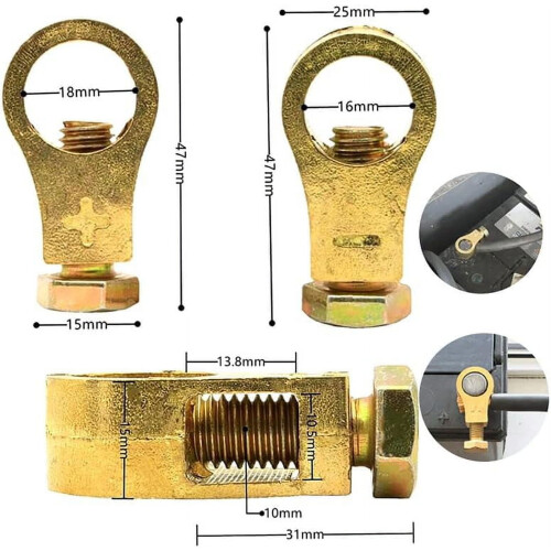 Pure Copper Battery Clips 5-Pair Terminal Connectors Kit 1