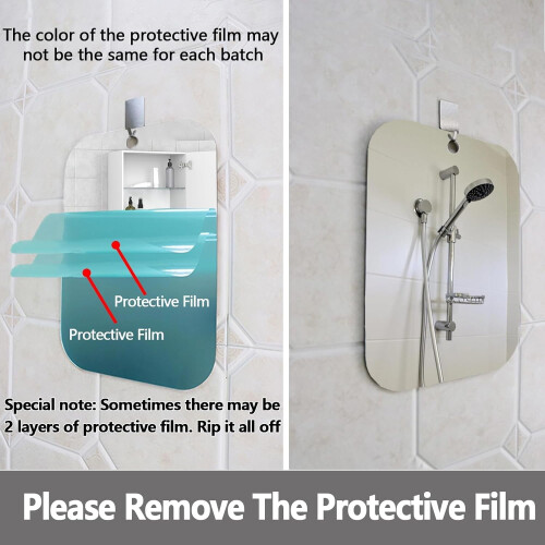 Fogless Shower Mirror Frameless 7.8 x 11 in 1