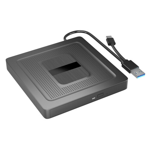 3.0 USB And Type-C External Optical Drive DVD Mobile Optical Disc Drive External Computer Desktop Computer Laptop Universal, Black 1