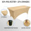 Beige Fitted Tablecloth for 4ft Rectangular Table, Elastic Spandex – Party, Wedding, Massage Bed, Indoor/Outdoor Use 4
