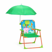 Cadeira Infantil Dobrável com Guarda-sol TOFFY Design Divertido para Jardim Praia e Casa