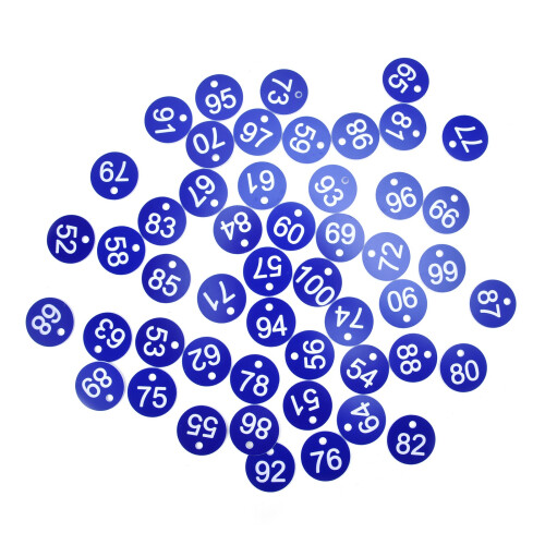 50PCS Numbered Labels for Livestock Beekeeping, Blue, 3.6cm 2