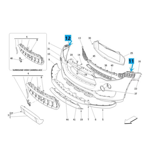 Car Front Bumper Bracket Support Mount for  Levante 2017-2020 670032915 Right Headlight Long Holder 2