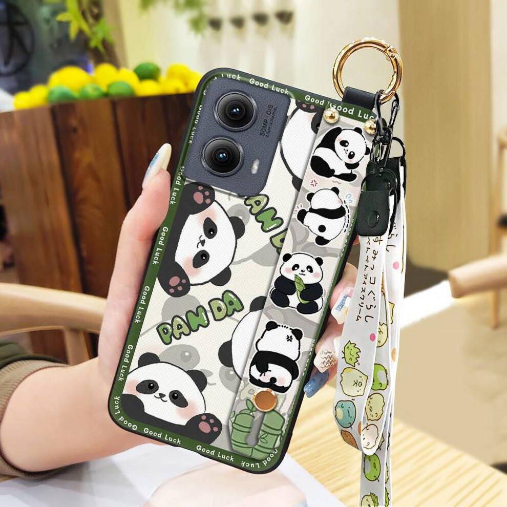 Moto Edge 5G 2024 Phone Case Â Shockproof, Waterproof, Panda Design Silicone Case With Wristband & Lanyard, Dirt-Resistant 9365509044292