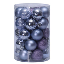 Christmas Tree Decoration Balls Lavender Purple 34 Pcs