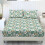 Twin Bed Sheet Set Daisy Green Print 3-Piece 1