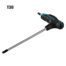 Chave de fenda Torx com cabeça magnética para reparo de eletrodomésticos (T6-T45) com cabo em T e furo, ferramenta para reparos domésticos (T30).