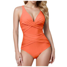 Women's Tummy Control One-Piece Swimsuit Retro Ruched