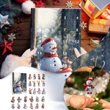 Calendario dell'Avvento con pupazzo di neve 2025, calendario del conto alla rovescia di Natale con 24 mini ornamenti a forma di pupazzo di neve in