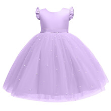 Småbørnspiger Tutu Sommerkjole Flæseærmer Fødselsdagsfestkjoler Børn Prinsesse Kommunionskjole Brudepige Bryllup Gallakjole 4-5 år