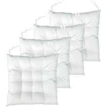 Conjunto de 4 almofadas quadradas tufadas para cadeiras, almofadas de assento internas de cor sólida com amarras, almofadas macias para cadeiras de