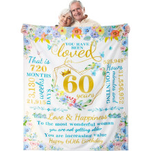 Manta macia de aniversário (127 x 152 cm) – Presente de aniversário para mulheres e meninas, compatível com todos os tipos de cama.