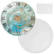 14.6" Reusable Silicone Clock Resin Mold with Arabic/Roman Numerals – DIY Clock Art Craft Mould