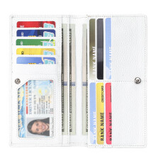 Wallets for Women RFID Blocking Ultra Slim Real Leather Credit Card Holder Clutch-Pure white