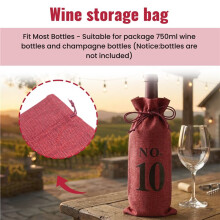 1 to 10 Burlap Wine Bags Blind Wine Tasting,Wine Bags Wedding Table Numbers,Wine Tasting Bags,Party,Christmas,10 Pcs,Red