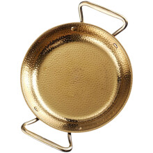 Steel Paella Cooking Pot with Double Handles Golden 304