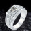 Sterling Silver Men's Ring Set with 3 Rows Cubic Zirconia 1