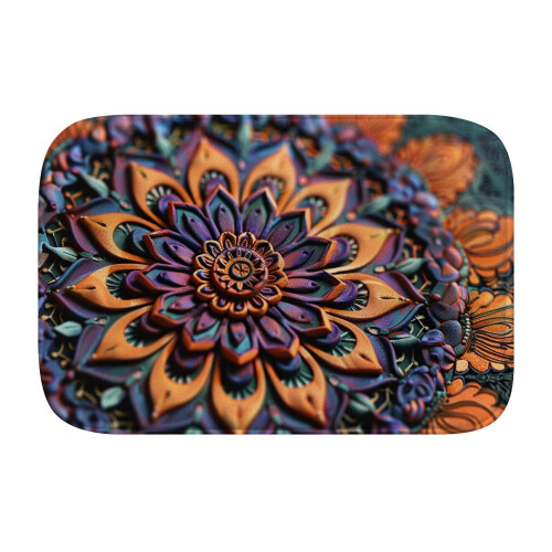 Χαλί μπάνιου με αφρό μνήμης 3D Flower5, αντιολισθητικό: Απορροφητικό, στεγνώνει 1